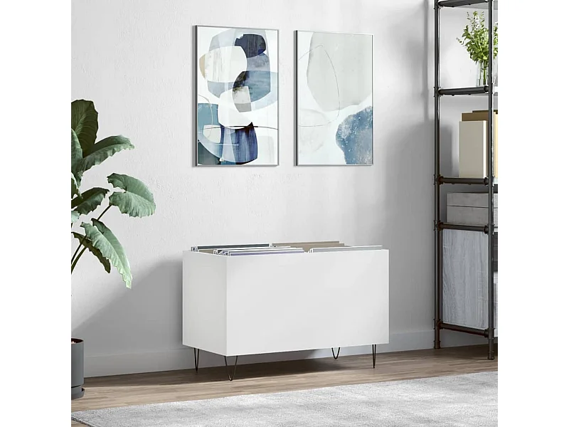 Armoire à disques blanc 74,5x38x48 cm bois d'ingénierie FR24688