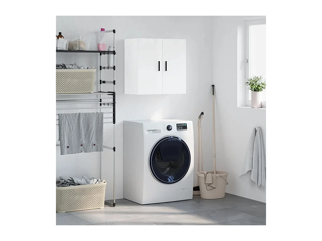 Armoire murale Blanc brillant 60x31x60 cm Bois d'ingénierie FR79297