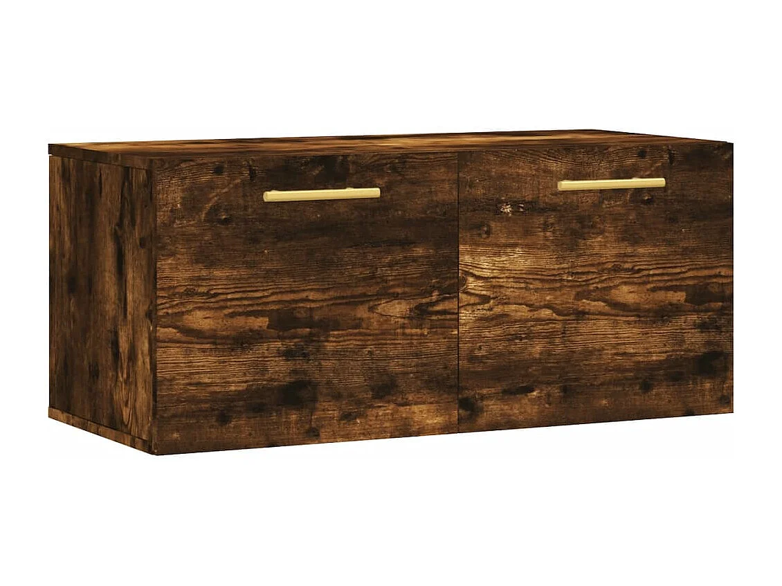 Armario de pared madera ingeniería roble ahumado 80x36,5x35 cm ES499379