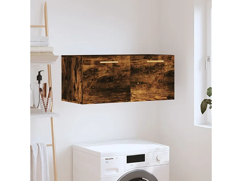 Armoire murale chêne fumé 80x36,5x35 cm bois d'ingénierie FR63899