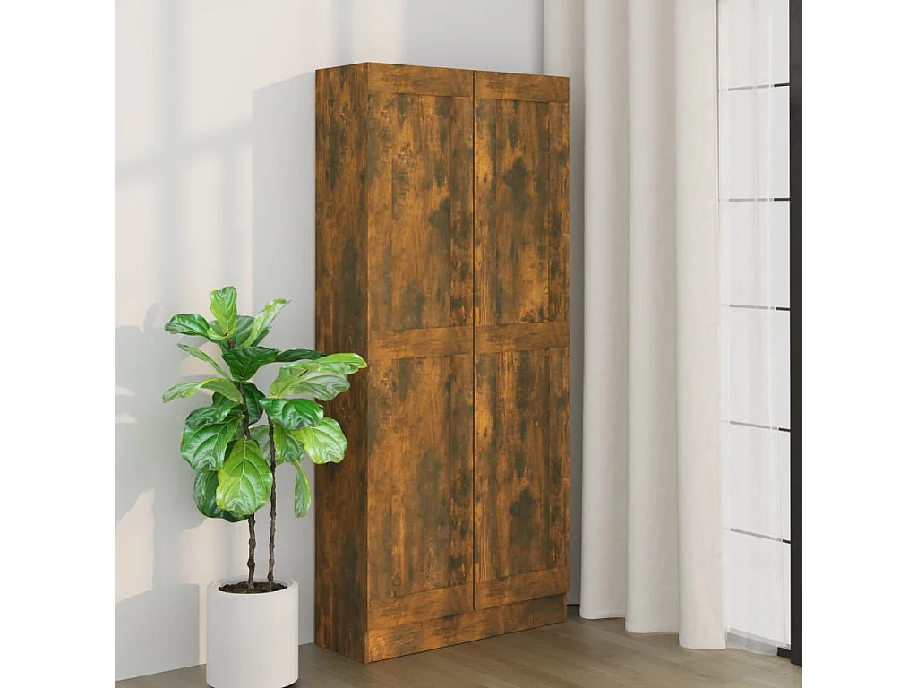 Armoire à livres Chêne fumé 82,5x30,5x185,5cm Bois d'ingénierie FR26104