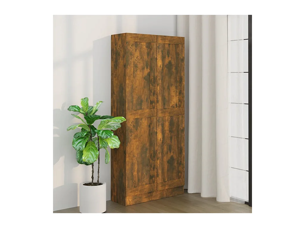 Armoire à livres Chêne fumé 82,5x30,5x185,5cm Bois d'ingénierie FR26104