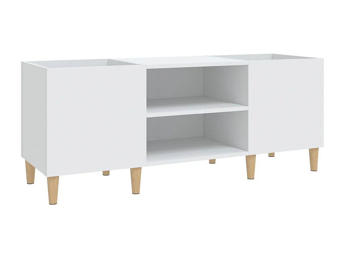 Armoire à disques blanc 121x38x48 cm bois d'ingénierie FR62940