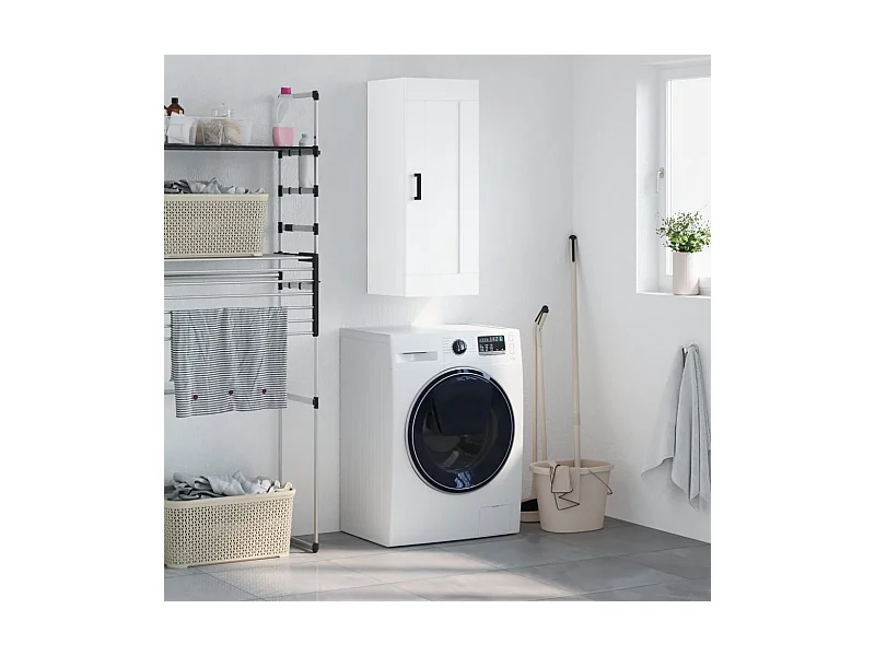 Armário de parede 34,5x34x90 cm derivados de madeira branco PT914136