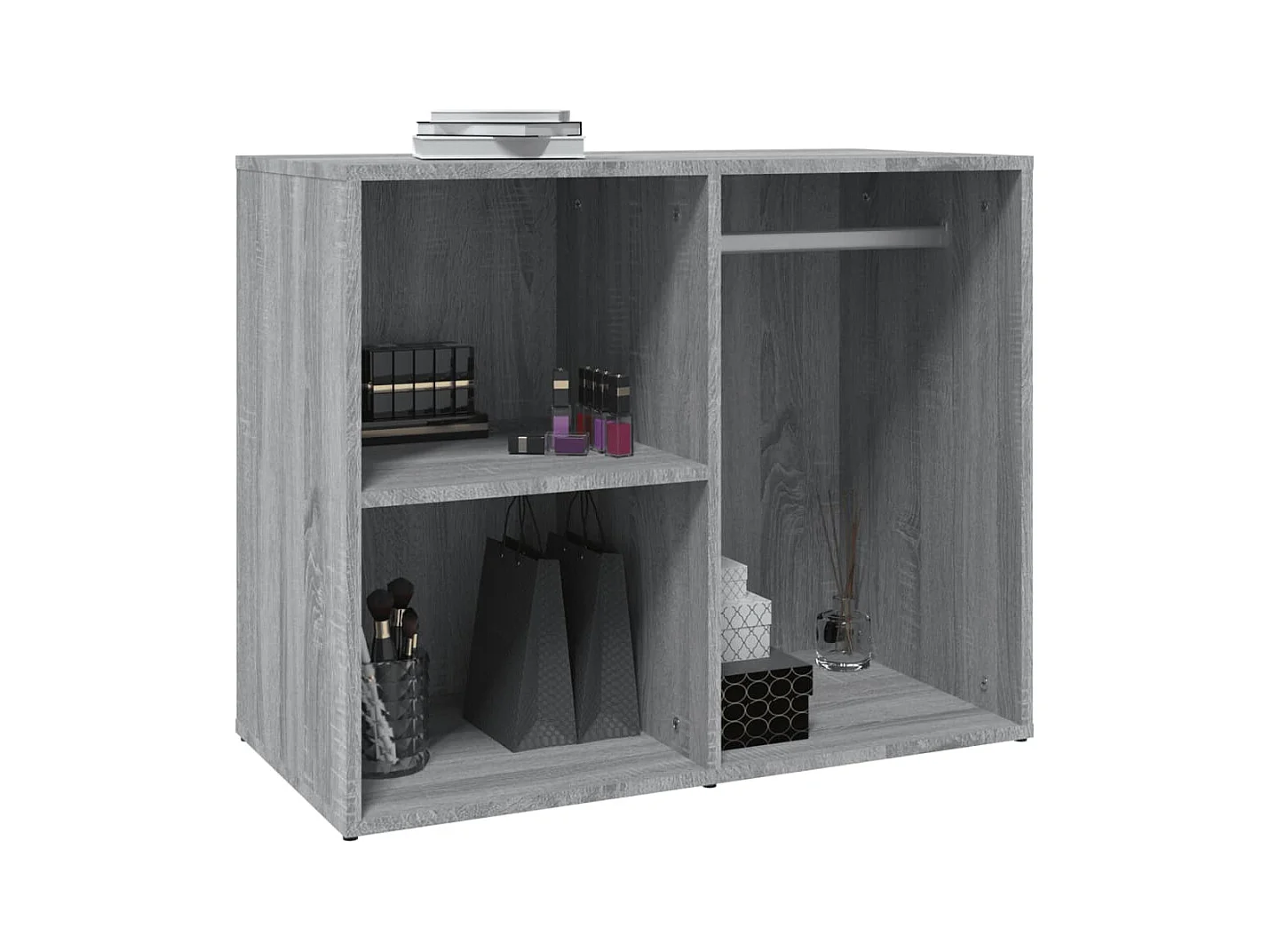 Kledingkast 80x40x65 cm bewerkt hout grijs sonoma eikenkleur BE374629