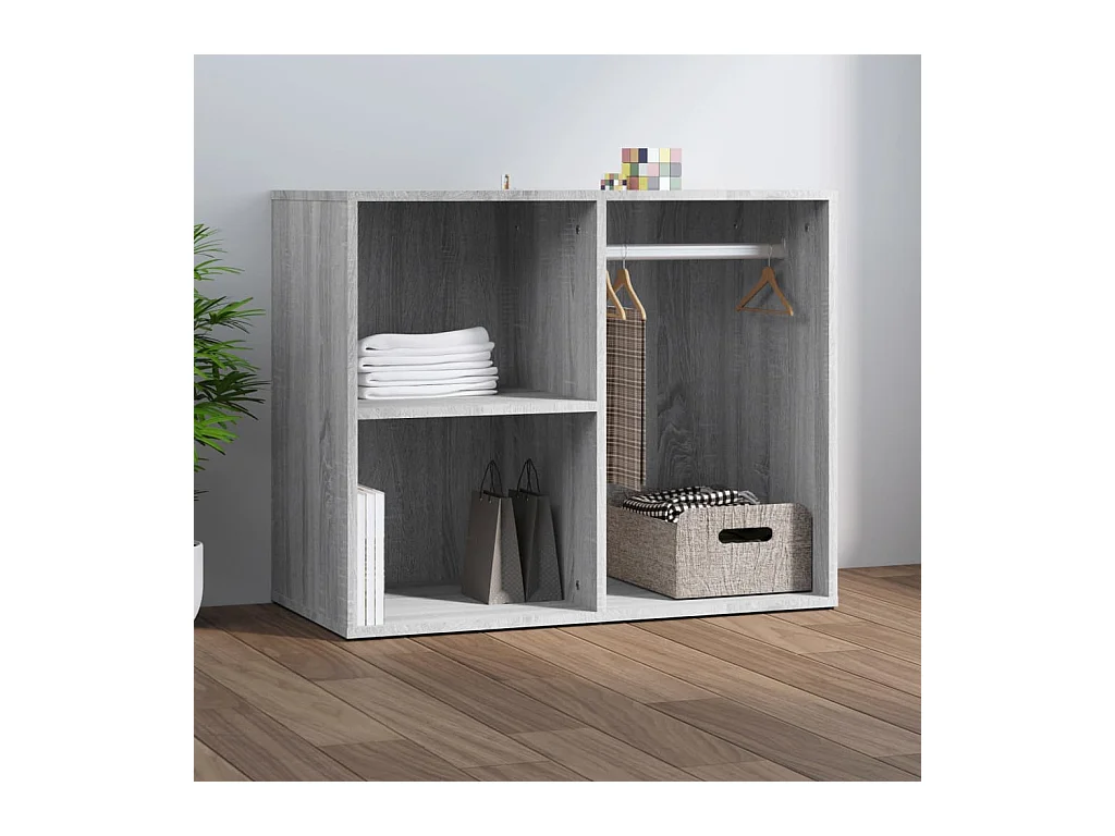 Kledingkast 80x40x65 cm bewerkt hout grijs sonoma eikenkleur BE374629