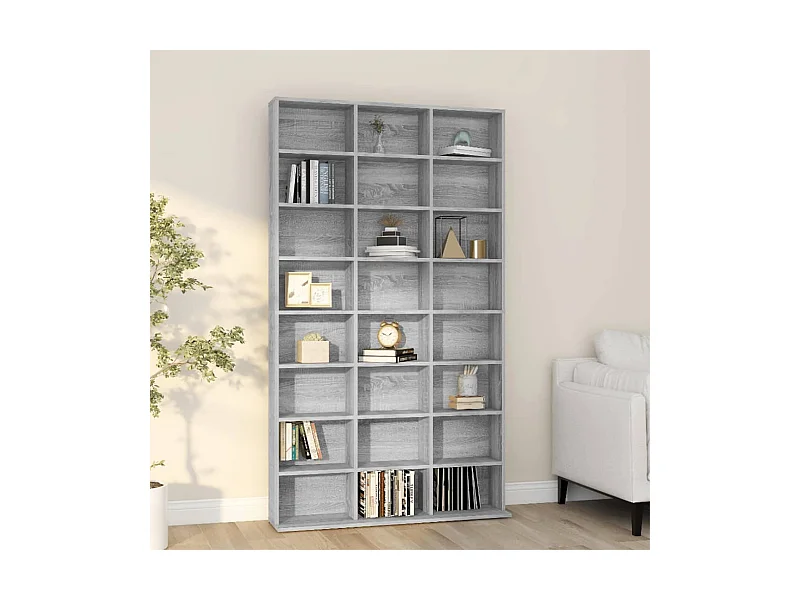 Armoire à CD Sonoma gris 102x23x177,5 cm Bois d'ingénierie FR96182