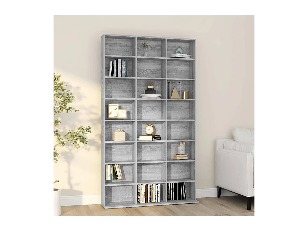 Armoire à CD Sonoma gris 102x23x177,5 cm Bois d'ingénierie FR96182