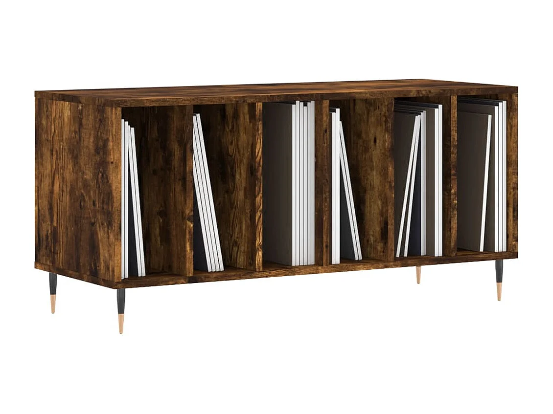 Armoire à disques chêne fumé 100x38x48 cm bois d'ingénierie FR23980