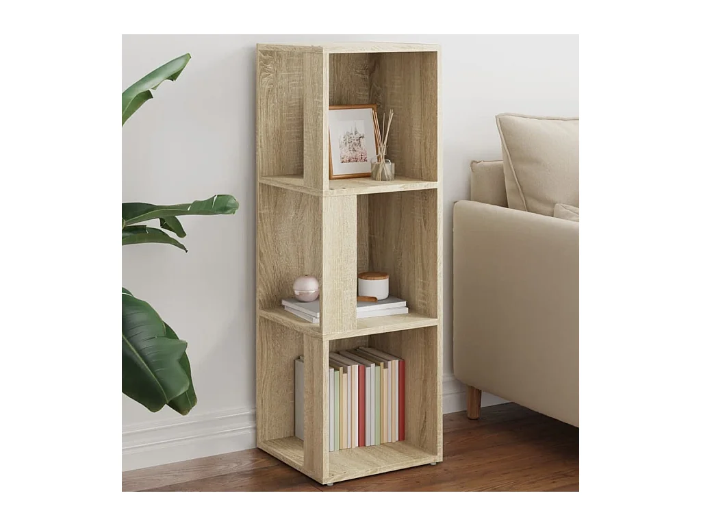 Hoekkast 33x33x100 cm bewerkt hout sonoma eikenkleurig BE567019