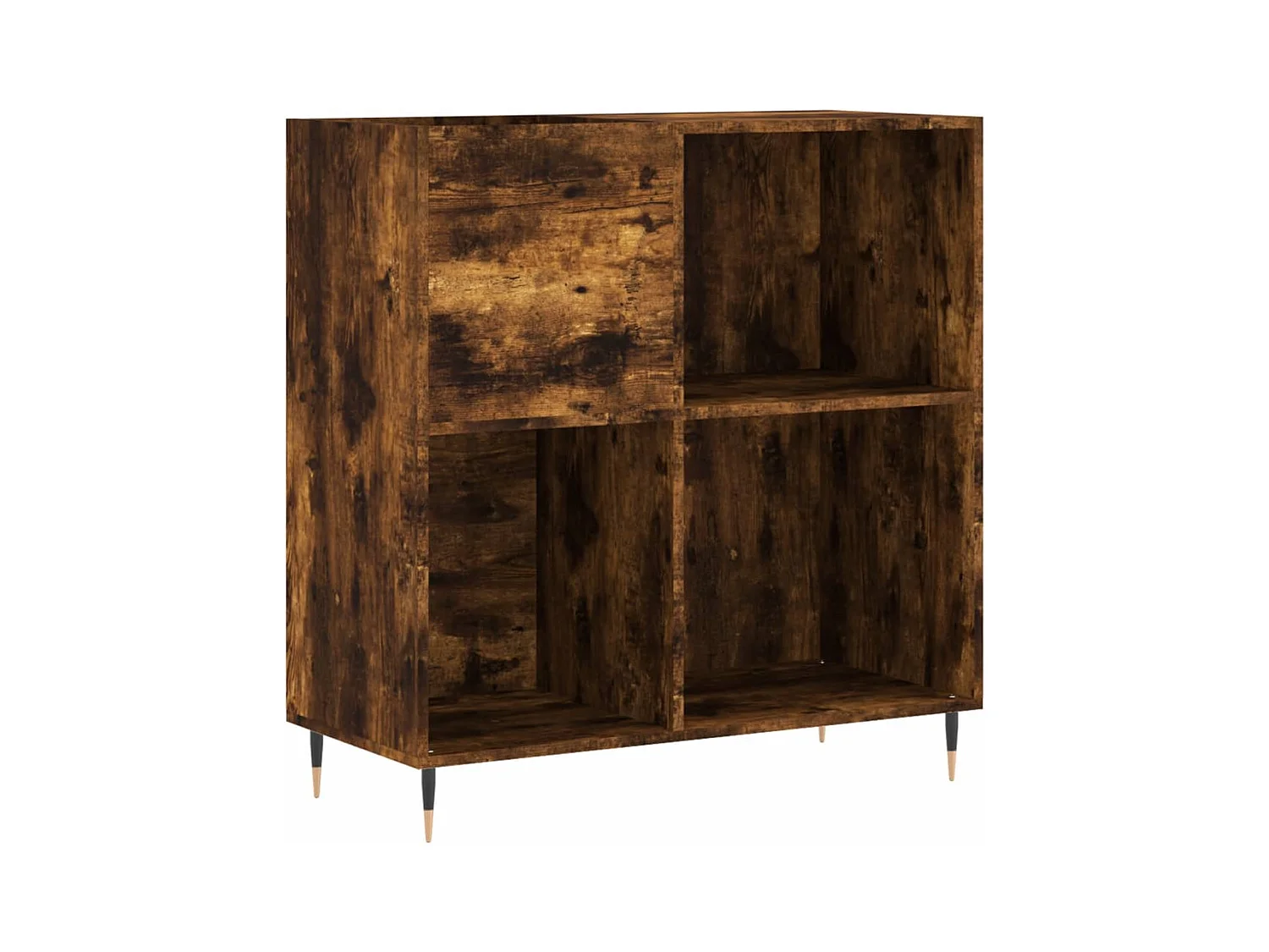 Platenkast 84,5x38x89 cm bewerkt hout gerookt eikenkleurig BE295273