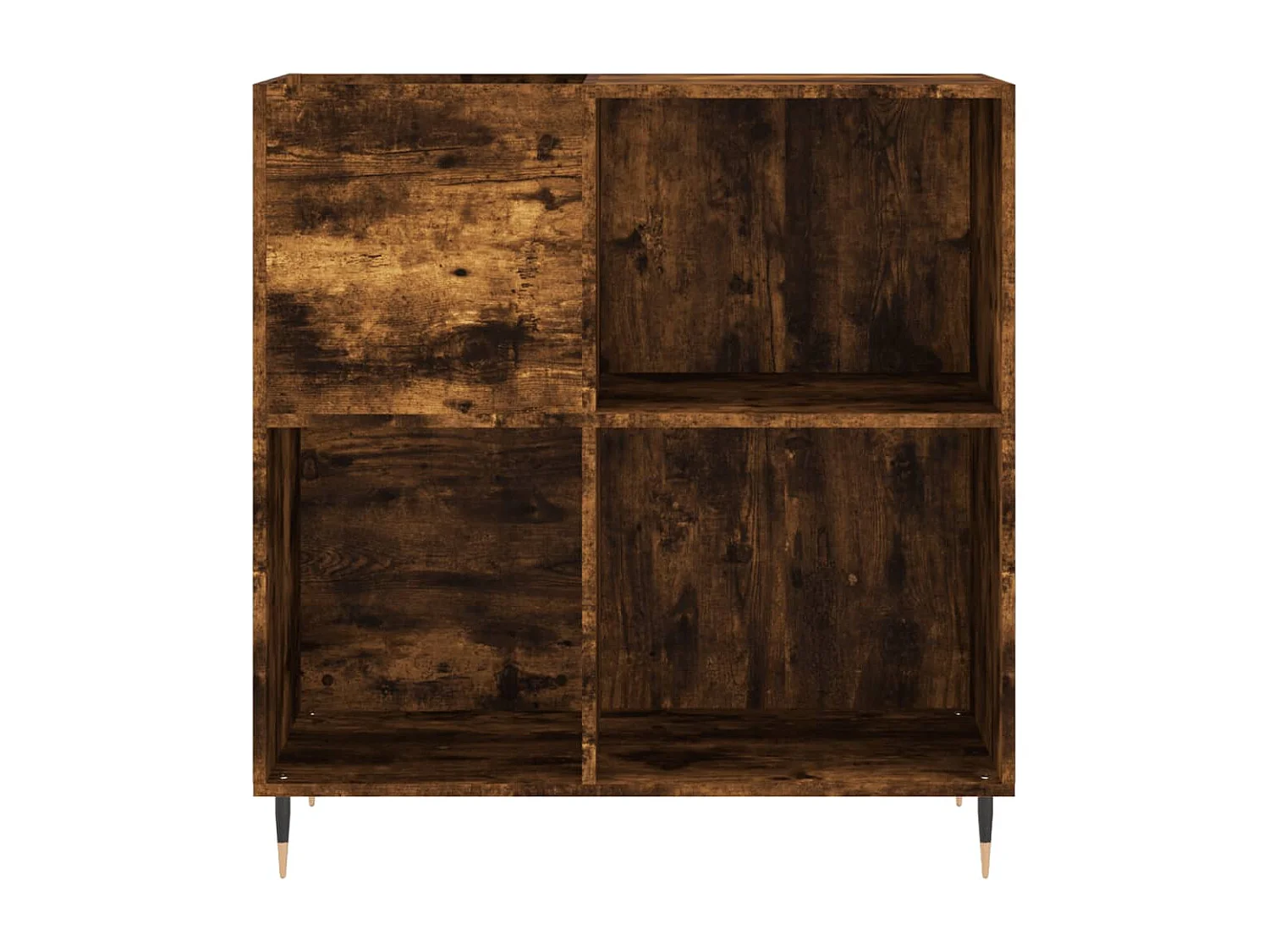 Platenkast 84,5x38x89 cm bewerkt hout gerookt eikenkleurig BE295273