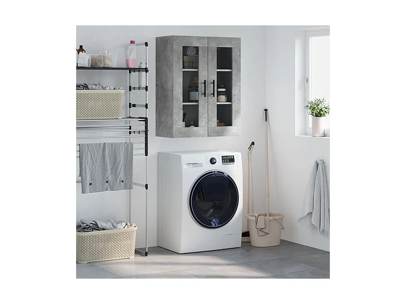 Armoire murale gris béton 69,5x34x90 cm FR96090