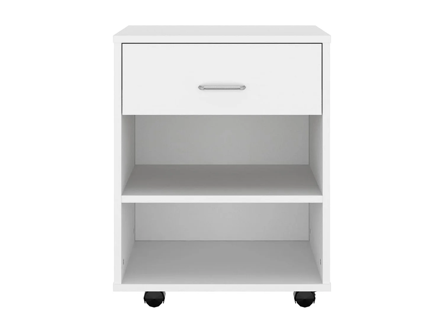 Rolkast 46x36x59 cm bewerkt hout wit BE601084