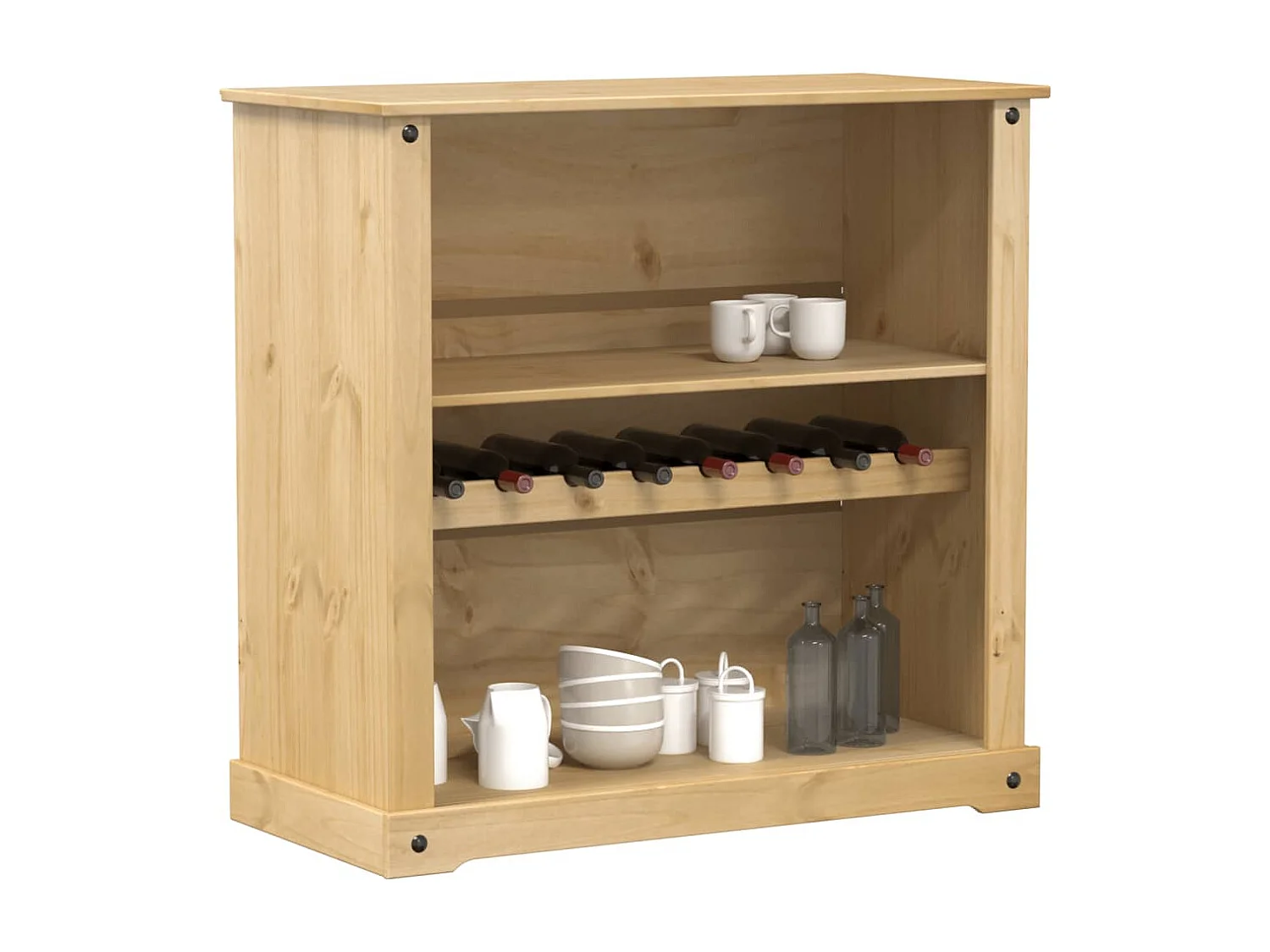 Armoire à vin Corona 107,5x51x105,5 cm bois de pin massif FR94083