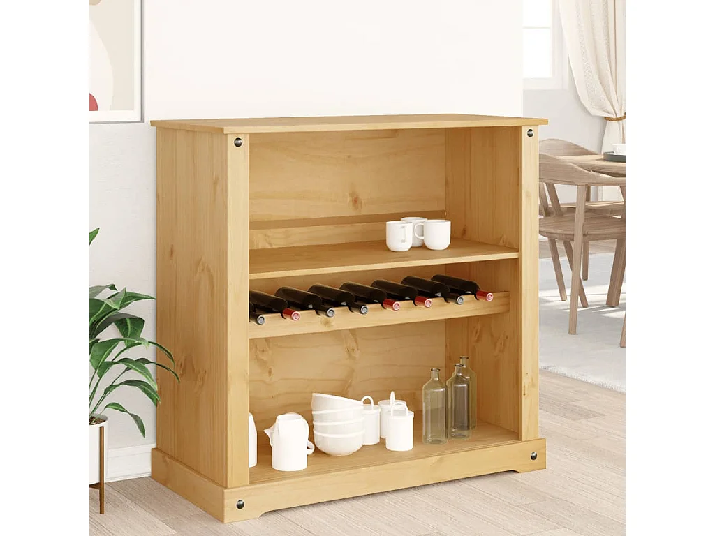 Armoire à vin Corona 107,5x51x105,5 cm bois de pin massif FR94083