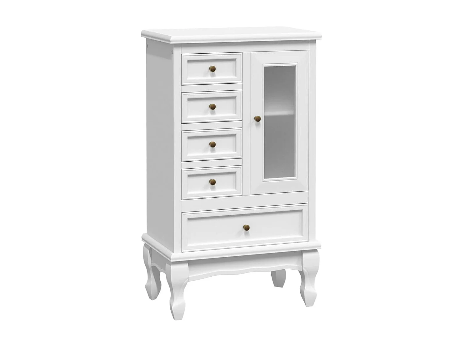 Mueble de 5 cajones y 2 estantes blanco ES299324