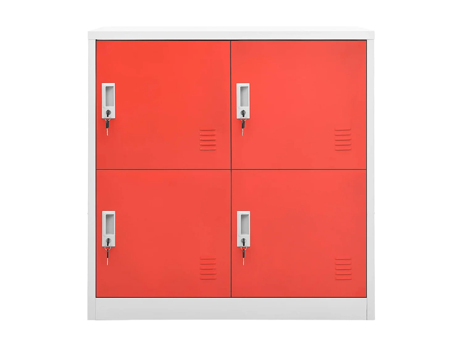 Armoires à casiers 2 pcs Gris clair et rouge 90x45x92,5cm Acier FR32943