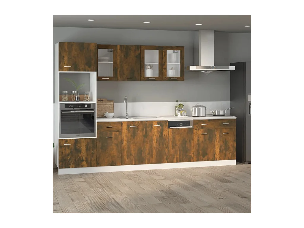 Armoire de plancher à tiroir Chêne fumé 80x46x81,5 cm FR41434