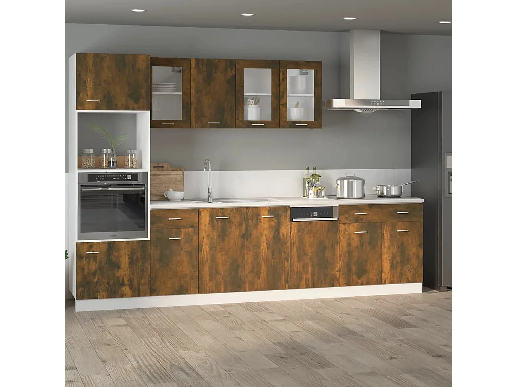 Armario inferior contrachapado roble ahumado 80x46x81,5cm ES387758