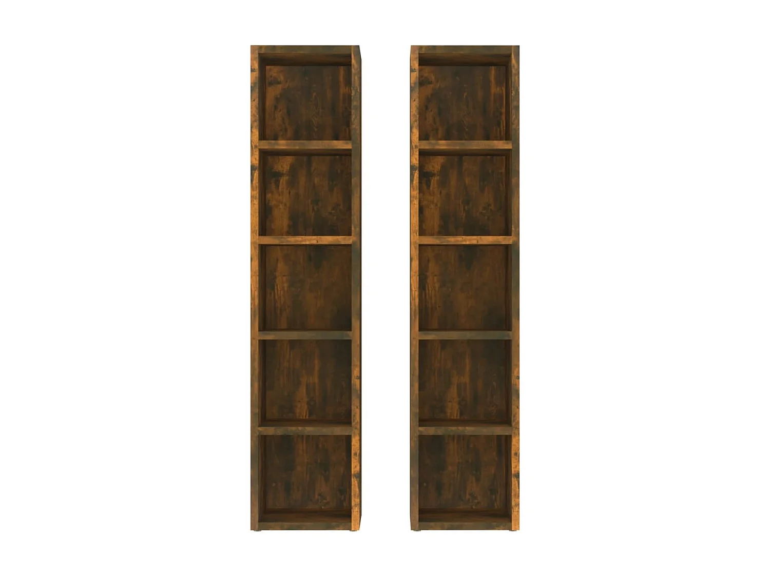 Armoires à CD 2 pcs Chêne fumé 21x16x93,5 cm Bois d'ingénierie FR96286