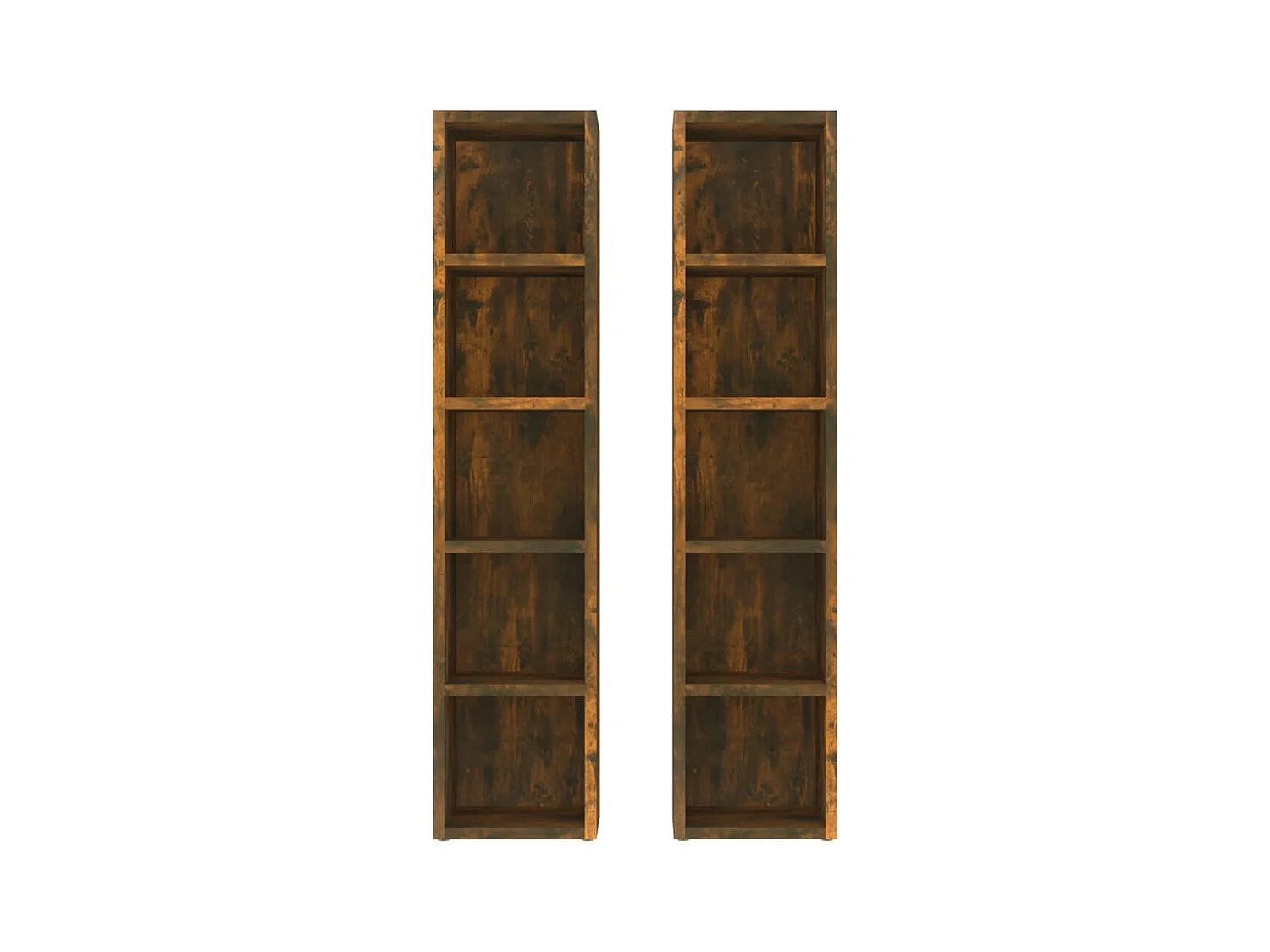 Estantería para CD 2 uds madera roble ahumado 21x16x93,5 cm ES740069