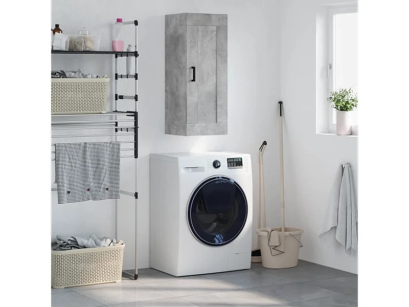 Armoire murale gris béton 34,5x34x90 cm bois d'ingénierie FR21299