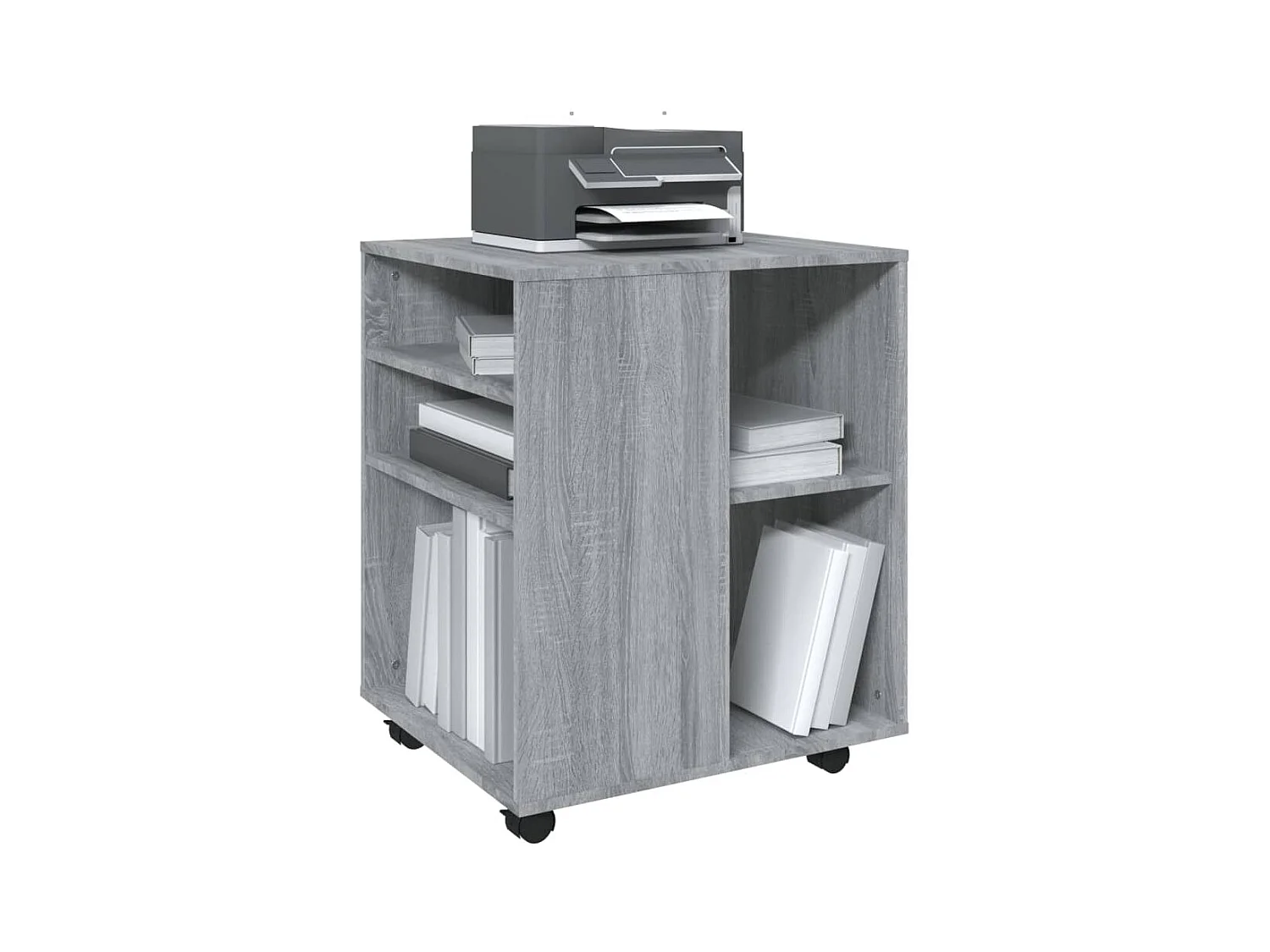 Rolkast 60x53x72 cm bewerkt hout grijs sonoma eiken BE210692