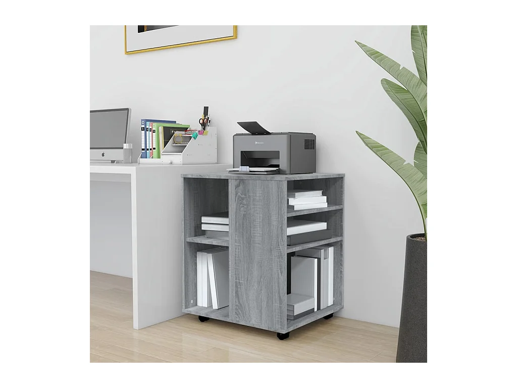 Rolkast 60x53x72 cm bewerkt hout grijs sonoma eiken BE210692