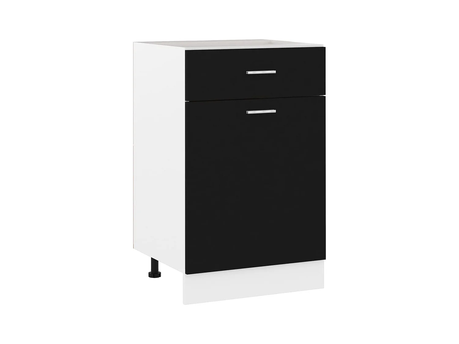 Armoire de plancher à tiroir Noir 50x46x81,5 cm Bois ingénierie FR99866