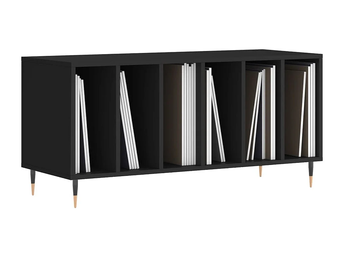 Armoire à disques noir 100x38x48 cm bois d'ingénierie FR30985