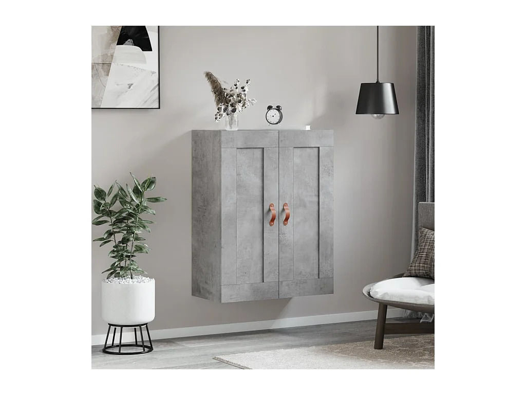 Armario de pared madera ingeniería gris hormigón 69,5x34x90 cm ES118700