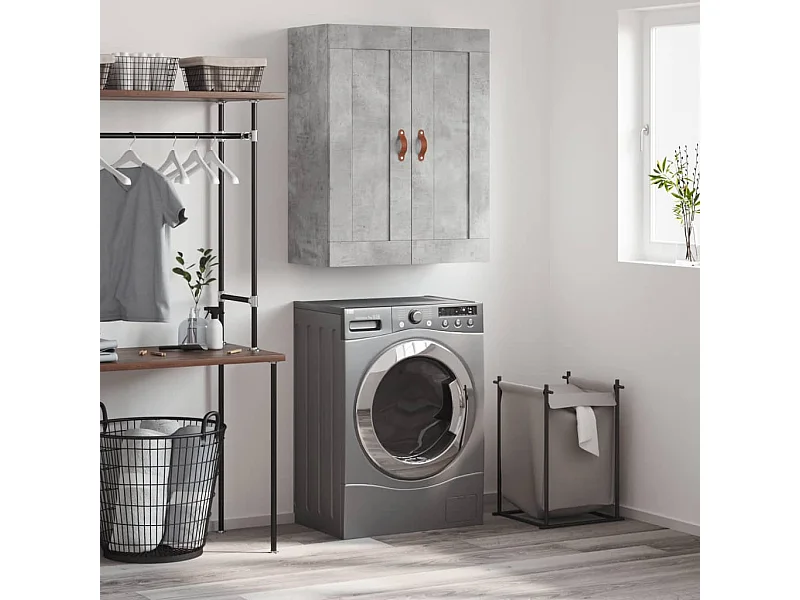 Armoire murale gris béton 69,5x34x90 cm bois d'ingénierie FR38284
