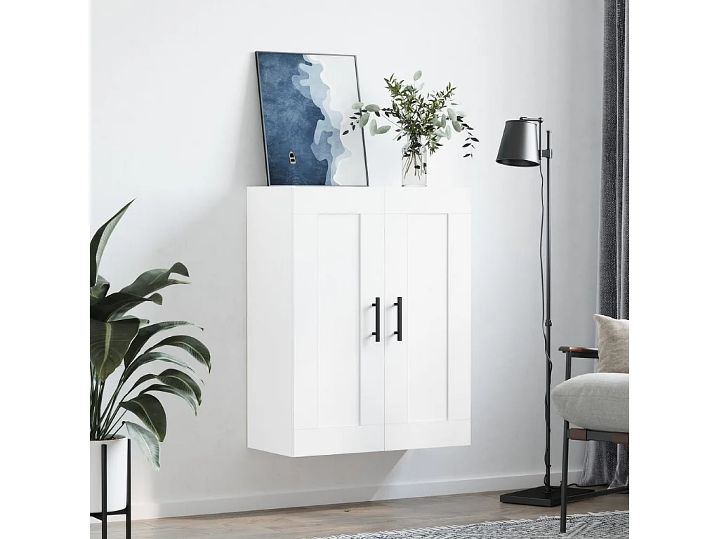 Armoire murale blanc 69,5x34x90 cm bois d'ingénierie FR67923