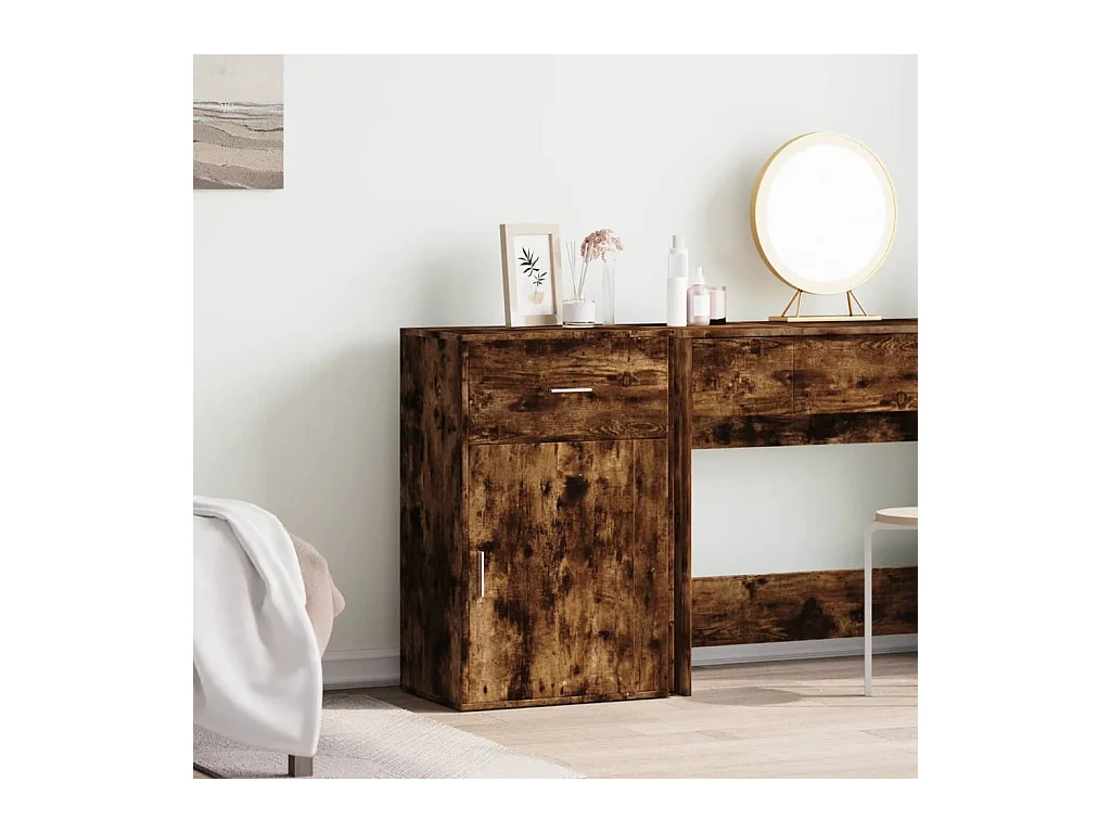 Armoire de rangement chêne fumé 56,5x39x90 cm bois d'ingénierie FR26899