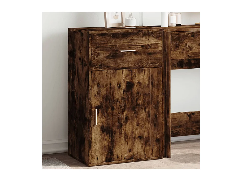 Armario almacenaje madera ingeniería roble ahumado 56,5x39x90cm ES946990