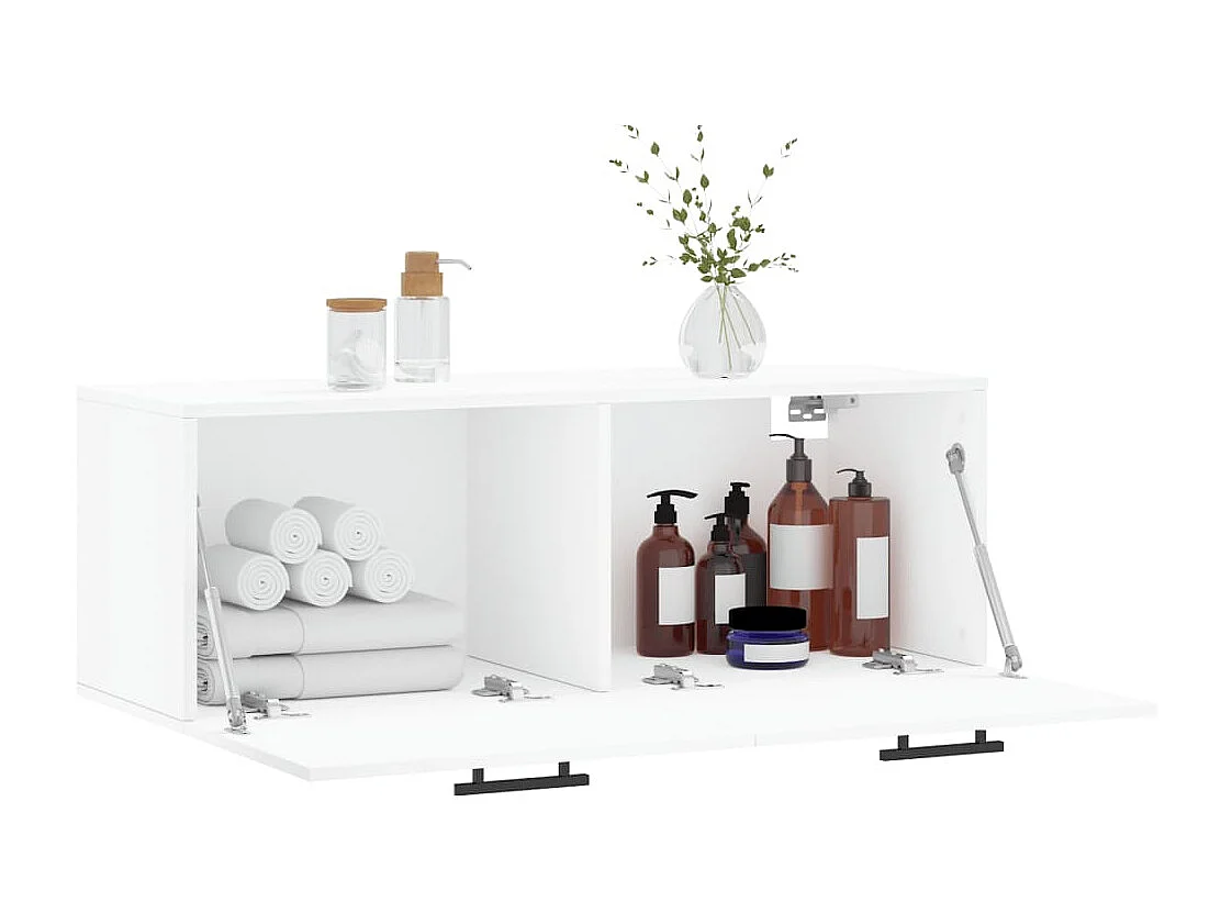 Armoire murale blanc 100x36,5x35 cm bois d'ingénierie FR77750