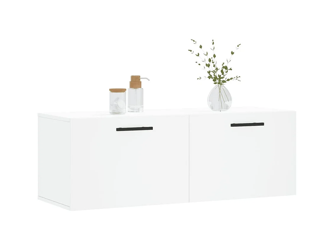 Armoire murale blanc 100x36,5x35 cm bois d'ingénierie FR77750