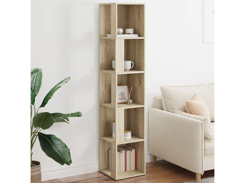 Hoekkast 33x33x164,5 cm bewerkt hout sonoma eikenkleurig BE704870