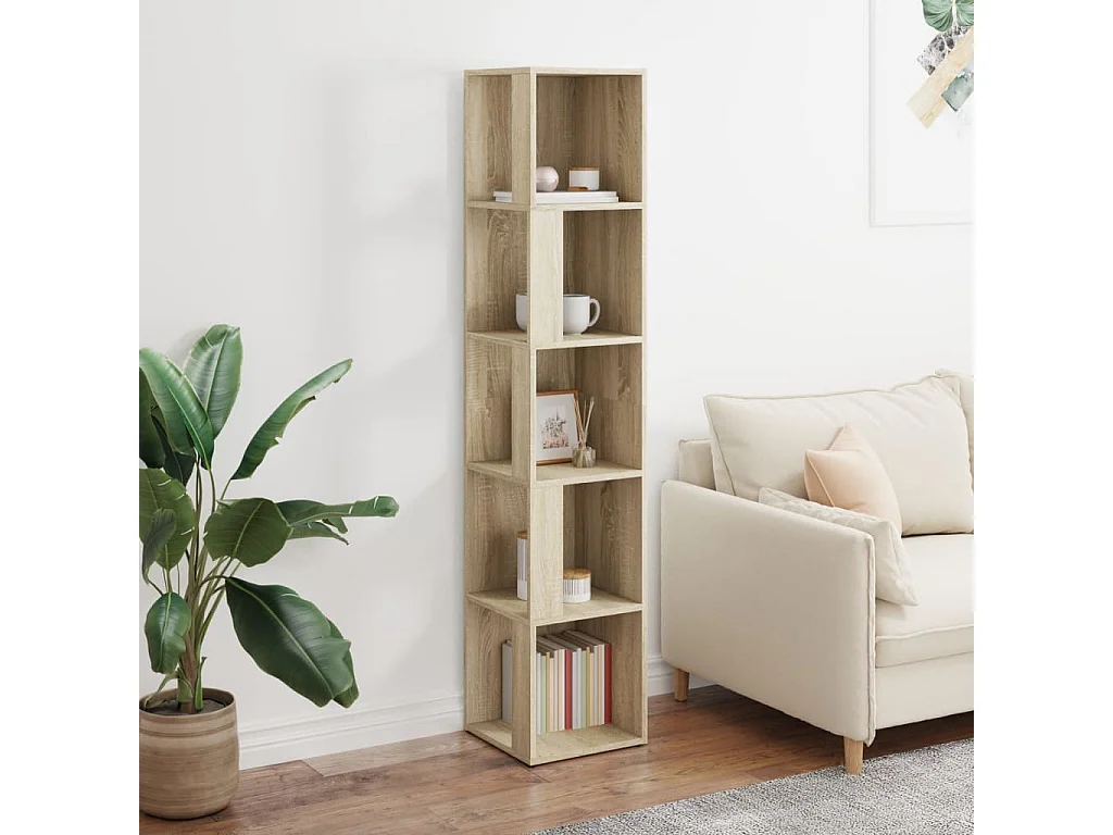 Hoekkast 33x33x164,5 cm bewerkt hout sonoma eikenkleurig BE704870