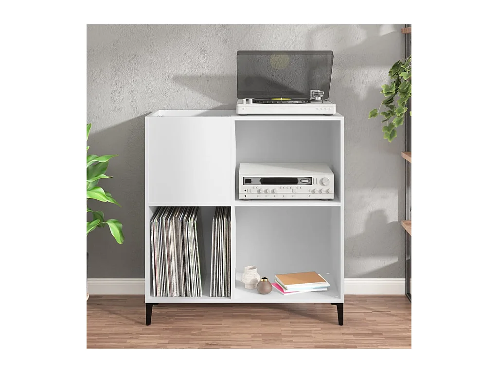 Armoire à disques blanc 84,5x38x89 cm bois d'ingénierie FR17334
