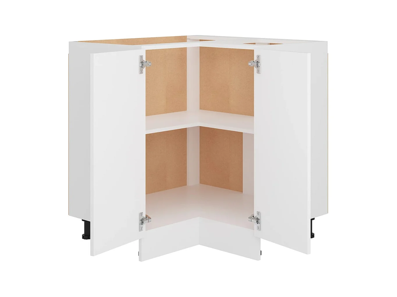 Hoekonderkast 75,5x75,5x81,5 cm bewerkt hout wit BE982659