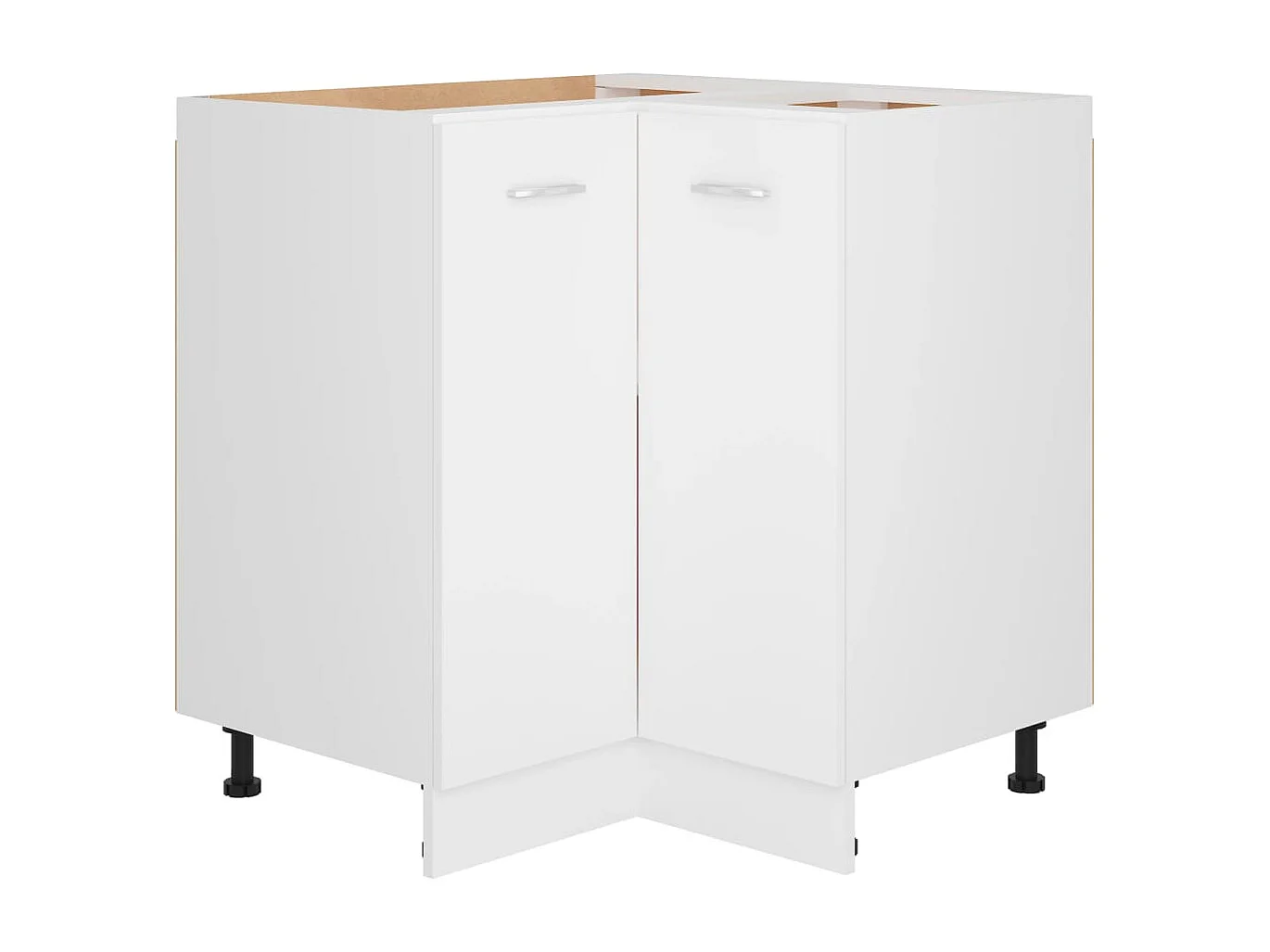 Armoire de plancher d'angle blanc 75,5x75,5x81,5 cm bois FR48304