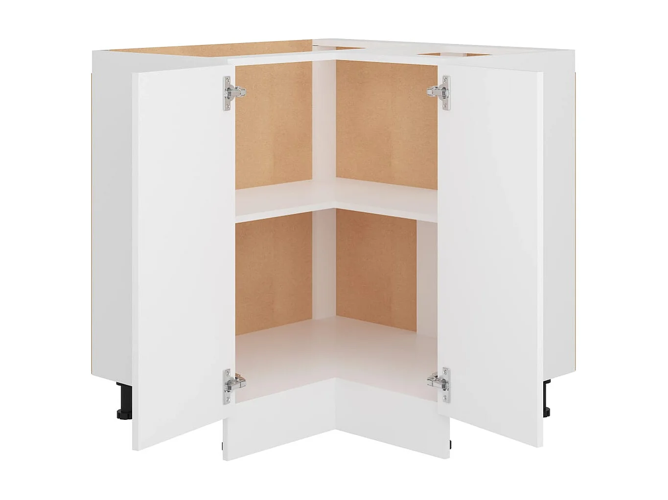 Armoire de plancher d'angle blanc 75,5x75,5x81,5 cm bois FR48304