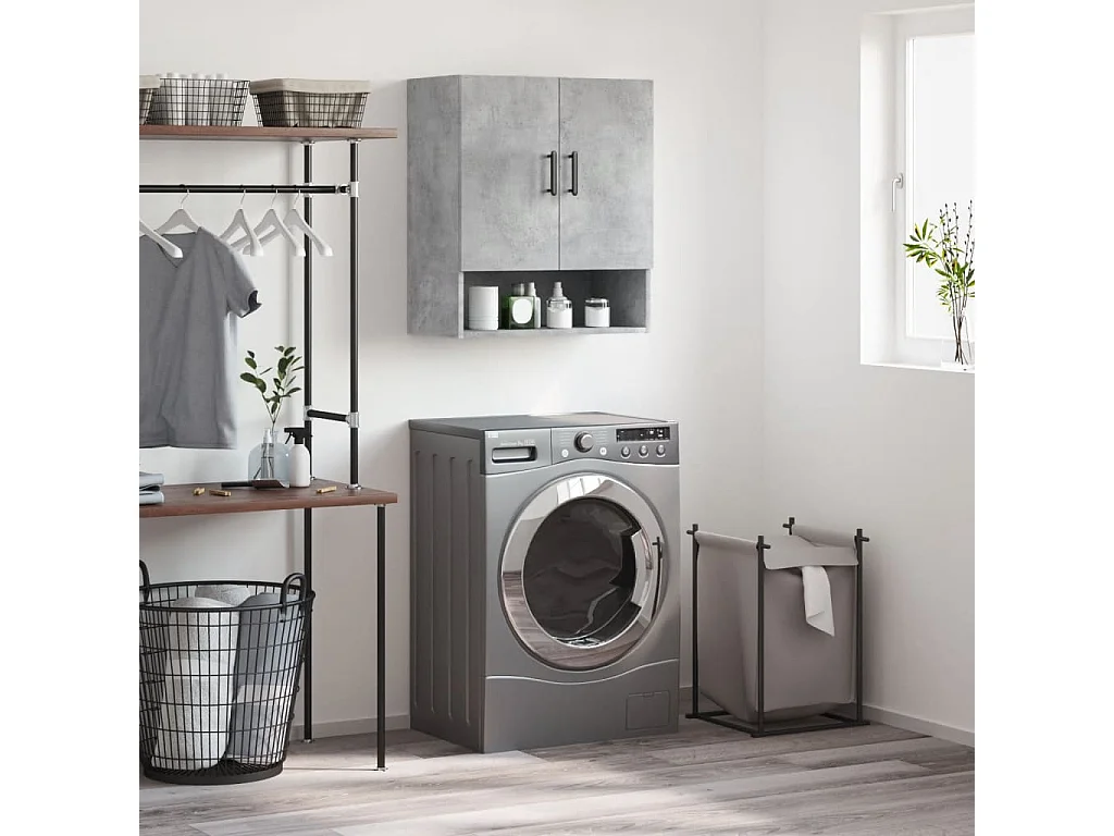 Armoire murale gris béton 60x31x70 cm bois d'ingénierie FR99075