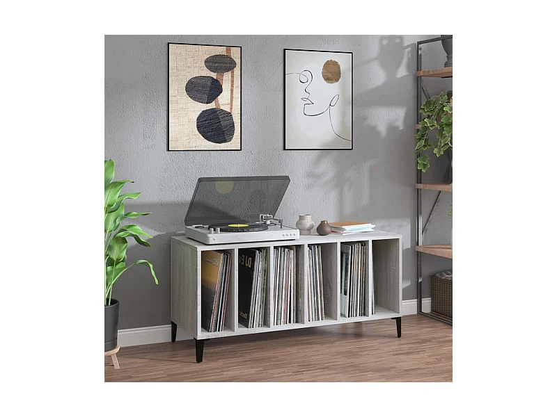 Armoire à disques sonoma gris 100x38x48 cm bois d'ingénierie FR65112