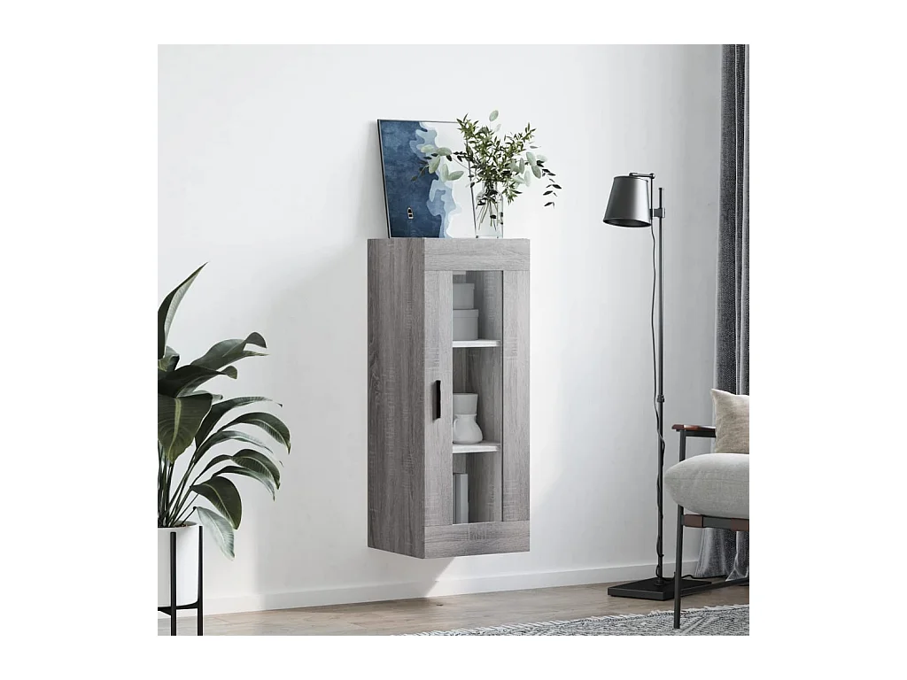 Armario de pared gris Sonoma 34,5x34x90 cm ES157961