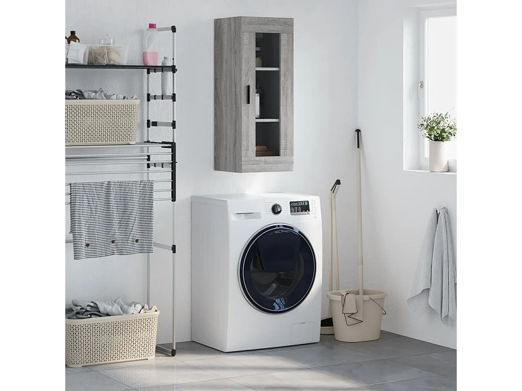 Armario de pared gris Sonoma 34,5x34x90 cm ES157961