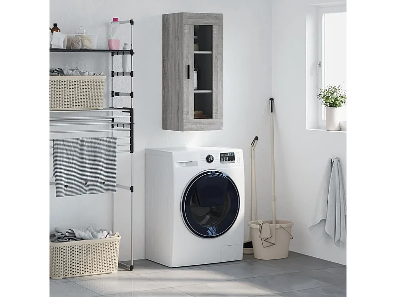 Armario de pared gris Sonoma 34,5x34x90 cm ES157961