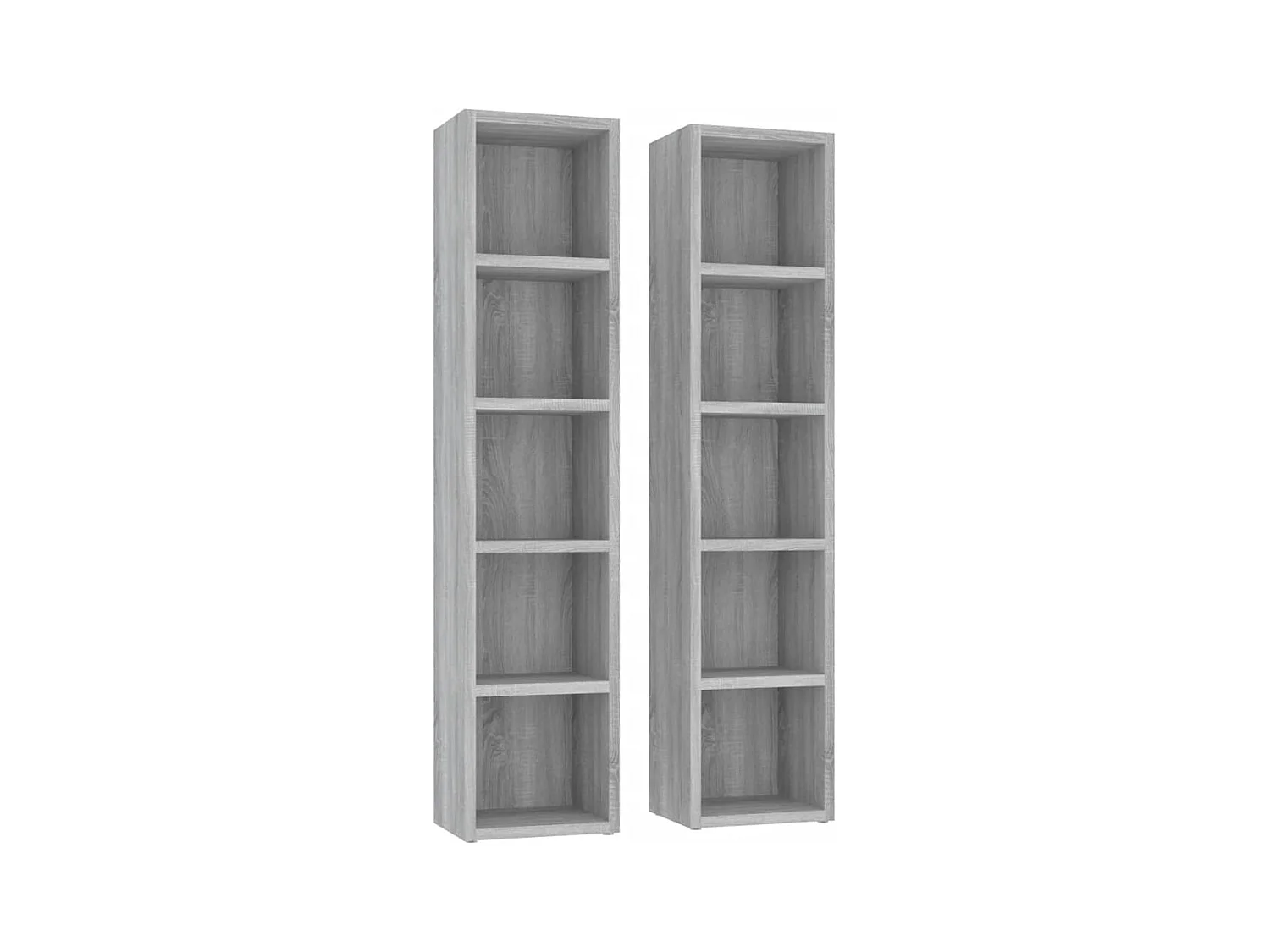 CD-kasten 2 st 21x16x93,5 bewerkt hout grijs sonoma eikenkleur BE854050